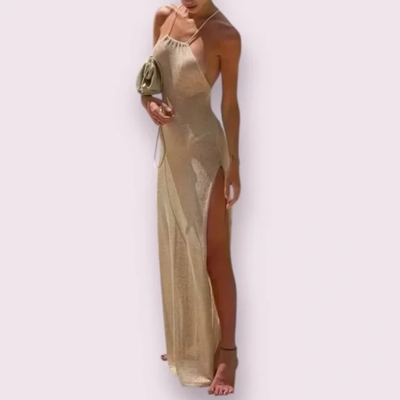 Halter Knit Maxi Dress